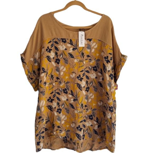Lungo L'Arno Tops - NWT Beautiful Pure Linen Top Floral Print Made in Italy Lungo L'Arno Size 3X